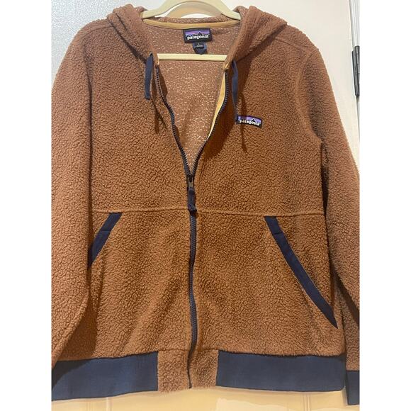 Brown Patagonia Women's Shearling Fleece Hooded Large - Picture 4 of 9